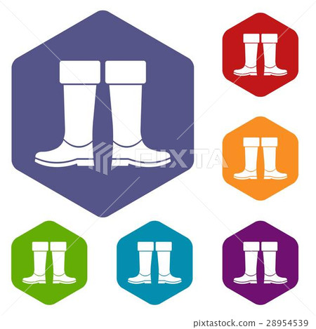 Rubber boots icons set Rubber boots icons set 28954539