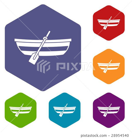 Fishing boat icons set Fishing boat icons set 28954540