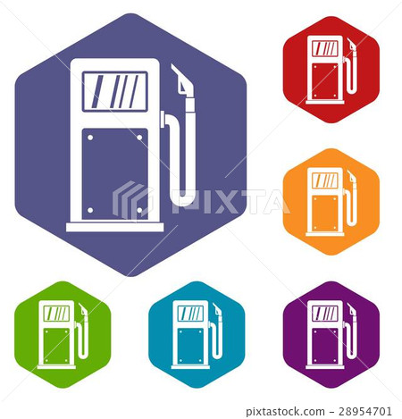 Gasoline pump icons set 28954701