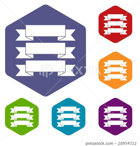 Three ribbons icons set - Stock Illustration [28954722] - PIXTA