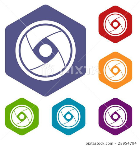 Camera lens icons set - Stock Illustration [28954794] - PIXTA