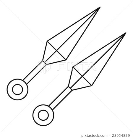 Kunai ninja throwing daggers icon, outline style Kunai ninja throwing daggers icon, outline style 28954829