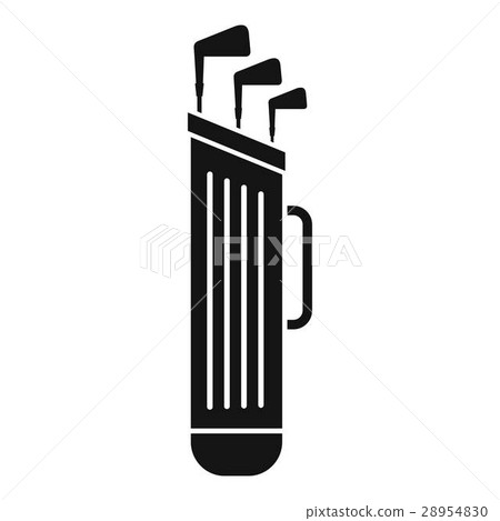 Golf clubs bag icon, simple style Golf clubs bag icon, simple style 28954830