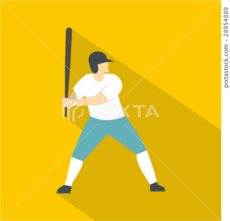 Professional baseball player icon, flat style Professional baseball player icon, flat style 28954889