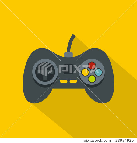 Video game controller icon, flat style - Stock Illustration [28954920 ...