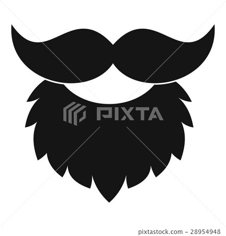 Beard and mustache icon, simple style 28954948