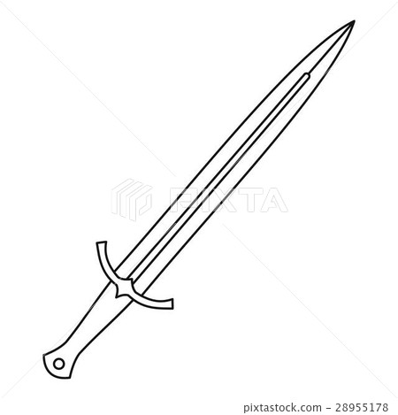 Long Sword Icon Outline Style Stock Illustration Long Sword Icon Outline Style Stock Illustration