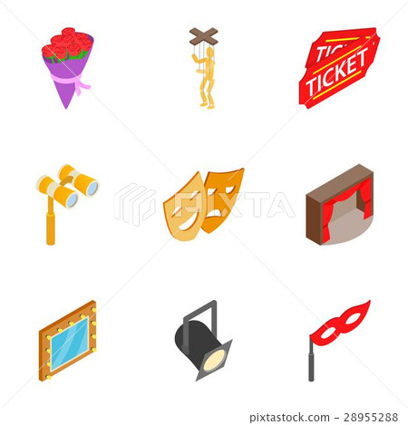 Theatre acting performance icons set Theatre acting performance icons set 28955288