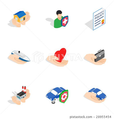 Insurance icons, isometric 3d style 28955454