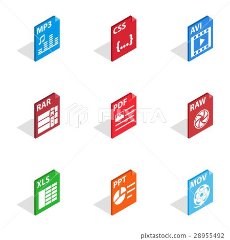 File type icons, isometric 3d style 28955492