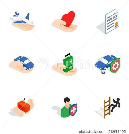Universal insurance icons, isometric 3d style 28955495