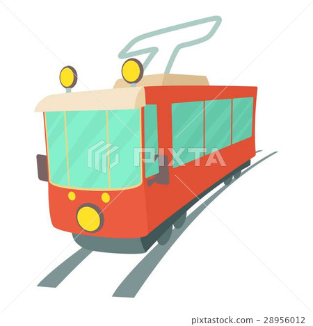 Tram icon, cartoon style 28956012
