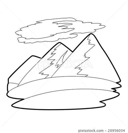 Mountain icon , outline style 28956034