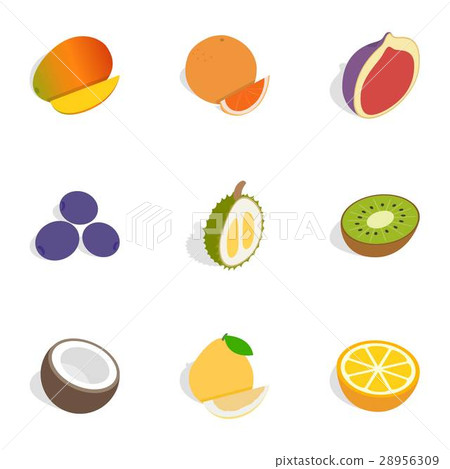 Food icons, isometric 3d style Food icons, isometric 3d style 28956309