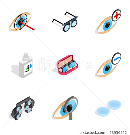 Healthy eyes icons, isometric 3d style 28956332