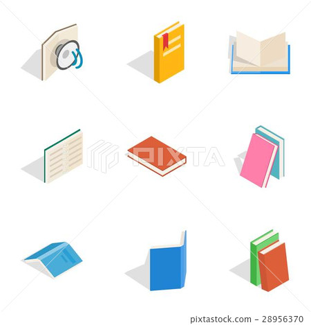 Reading icons, isometric 3d style 28956370
