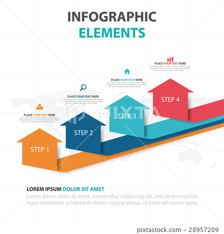 colorful arrow business Infographics elements 28957209