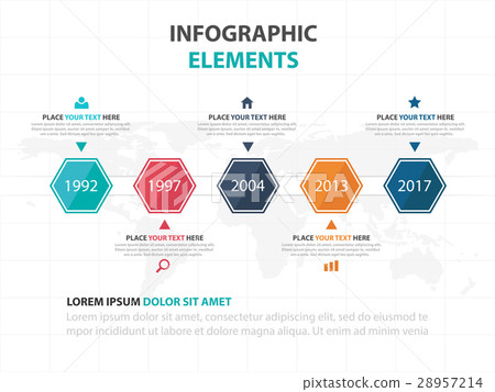colorful hexagon business Infographics elements - Stock Illustration ...
