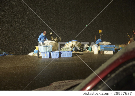 Night fishing port Night fishing port 28957687