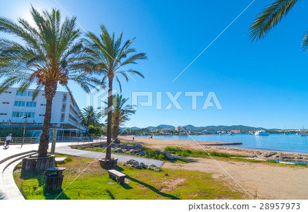 Beach side hotels in Ibiza.  Holiday resorts. 28957973