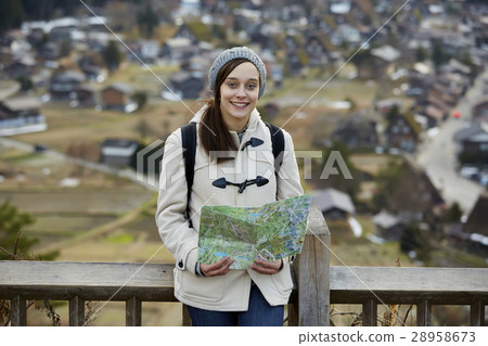 Foreign lady who travels in Gasshigomeki settlement 28958673