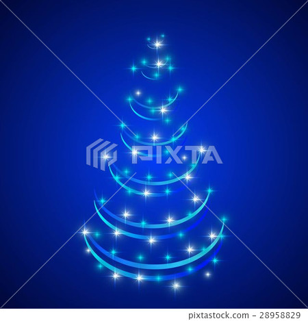 abstract christmas tree in blue background - Stock Illustration ...