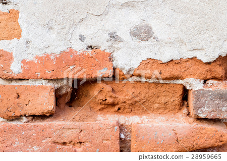 old cracked concrete vintage brick wall background 28959665