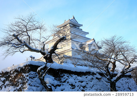 城堡Snowscape雪Aizuwakamatsu城堡雪Tsuruga城堡 城堡Snowscape雪Aizuwakamatsu城堡雪Tsuruga城堡 28959713