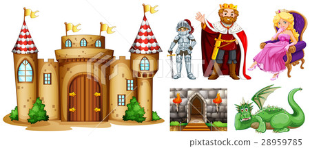 Fairytale characters and palace building 28959785