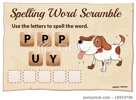 Spelling word game with word puppy 28959786