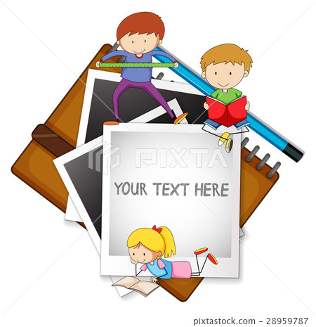 Frame template with kids in background Frame template with kids in background 28959787