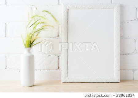 White frame mockup with wild grass ears White frame mockup with wild grass ears 28961824