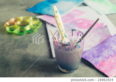watercolor art table paints, art brushes, watercolor art table paints, art brushes, 28962924