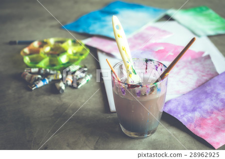 watercolor art table paints, art brushes, watercolor art table paints, art brushes, 28962925
