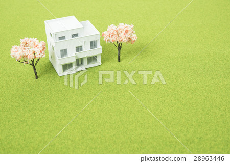 Model of housing and cherry tree Model of housing and cherry tree 28963446