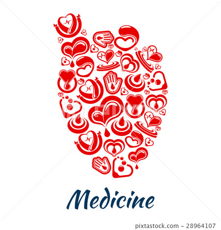 Heart poster of cardiology and blood vector items 28964107