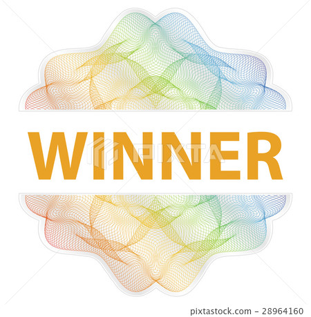 Winner - Guilloche rosette with text 28964160