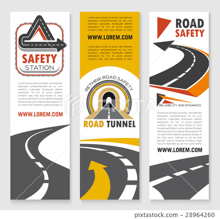 Road safety service company vector banners Road safety service company vector banners 28964260