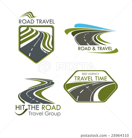 Road travel and tourism vector icons set 28964310