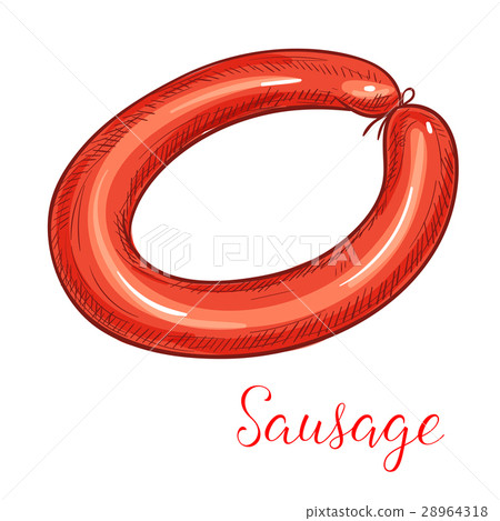 Sausage delicatessen vector isolated icon Sausage delicatessen vector isolated icon 28964318