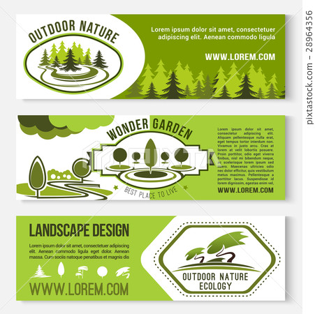 Landscape and outdoor nature design vector banners Landscape and outdoor nature design vector banners 28964356