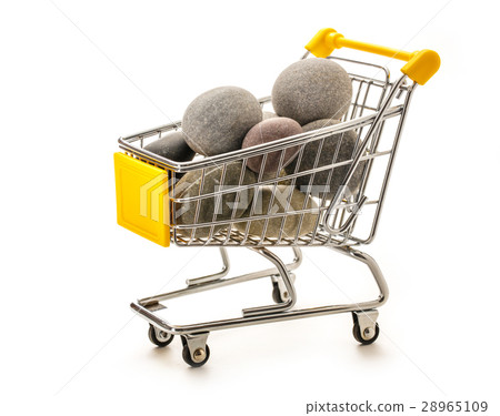 Sea stones in small supermarket pushcart Sea stones in small supermarket pushcart 28965109