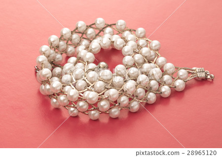 Necklace with white beads Necklace with white beads 28965120