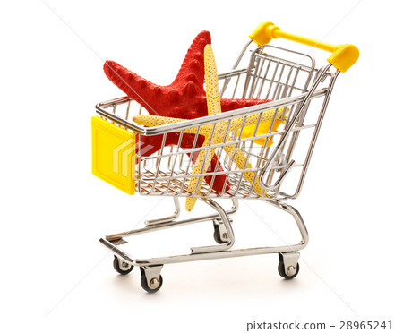Market pushcart with seastars Market pushcart with seastars 28965241