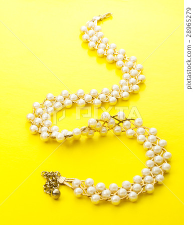 Necklace with white beads Necklace with white beads 28965279