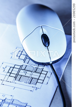 Drafting and computer mouse in toning Drafting and computer mouse in toning 28965299
