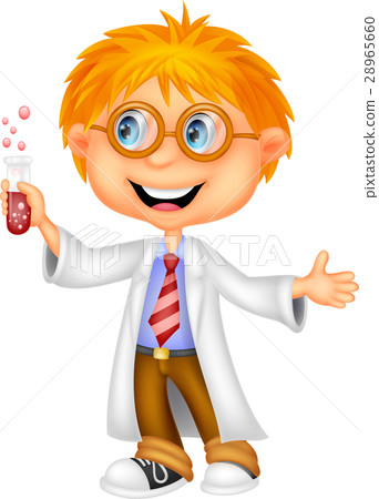 Boy doing holding reaction tube 28965660