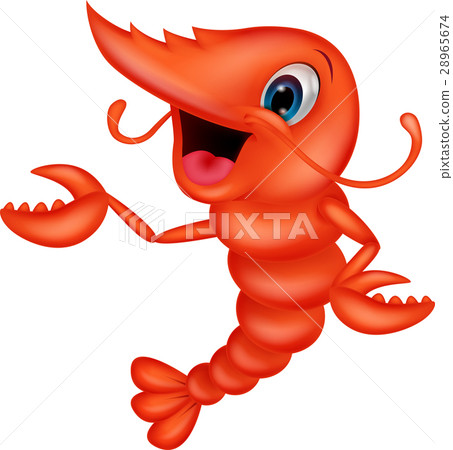 Cute shrimp cartoon presenting 28965674