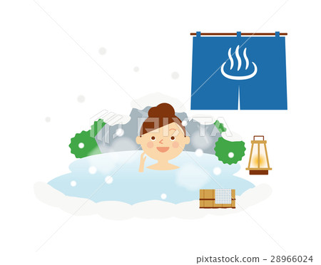Female hot spring snow illustration - Stock Illustration [28966024] - PIXTA