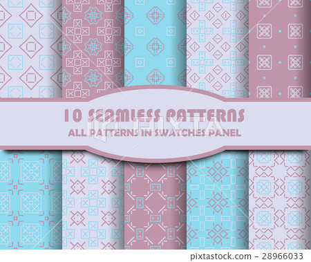 vector set of geometric seamless patterns for - Stock Illustration ...